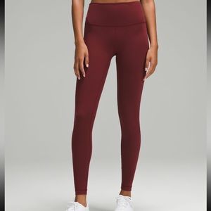 Lululemon Wunder Train High-Rise Tight 28” Red Merlot